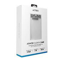 CARCASA CASE ENCLOSURE PARA DISCO DURO ACTECK ARMOR CLEAR HC440 / SSD 2.5 / CONEXION USB C / SATA / TRANSPARENTE / AC-934695